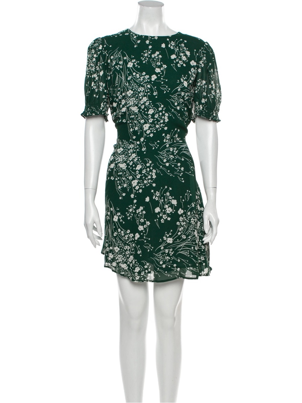 NLW Emerald Green Floral Puff Sleeve
Mini Dress - Size L